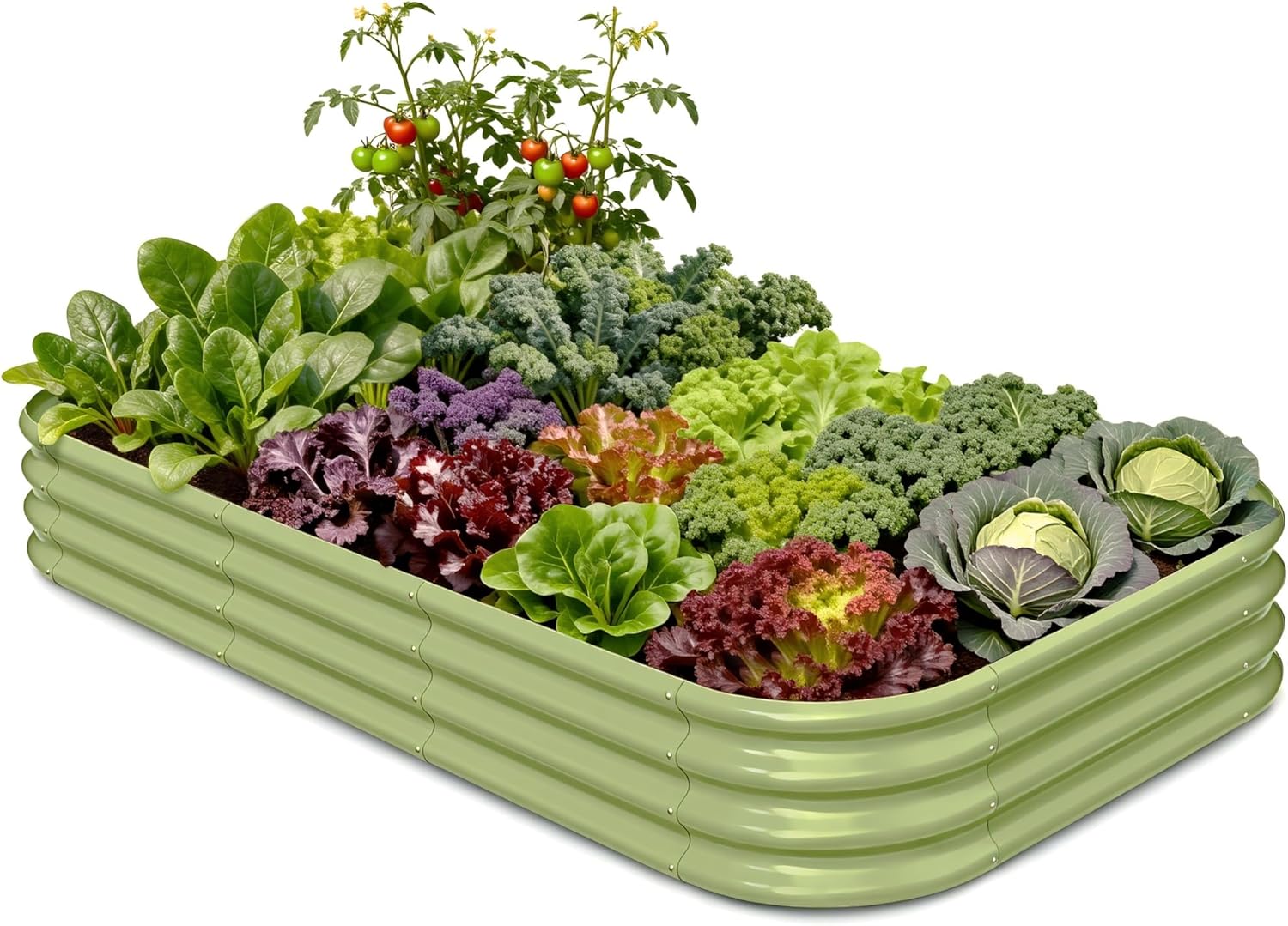 Raised Garden Bed - Galvanized Raised Garden Bed 8x4x1 ft,