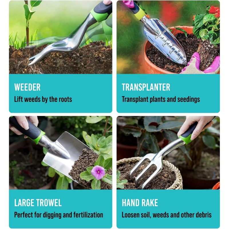 9 Pcs Ergonomic Garden Tool Se - Trowel Garden Tools review and price