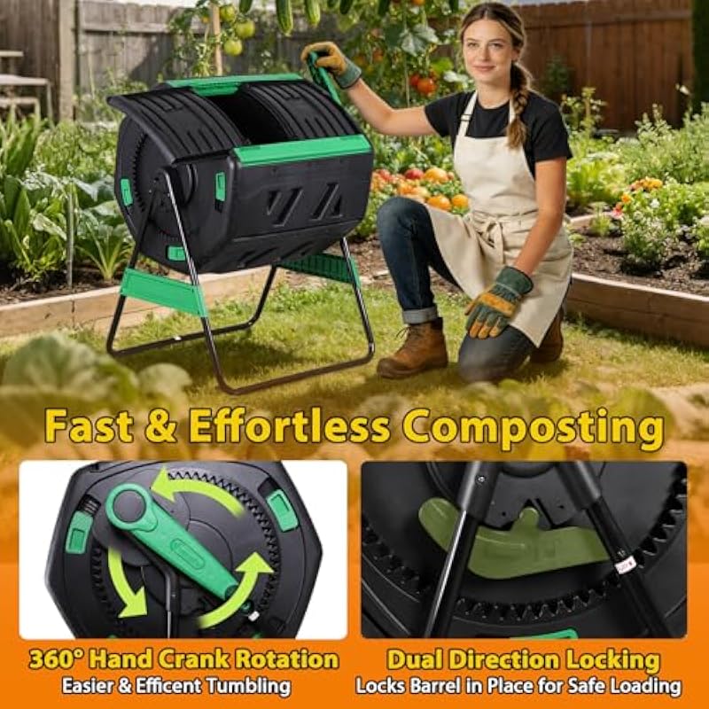 53-Gallon Two-Section Rotating - Compost Bin review and price
