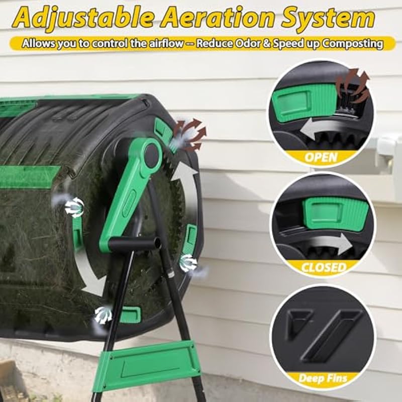 53-Gallon Two-Section Rotating - Compost Bin review and price